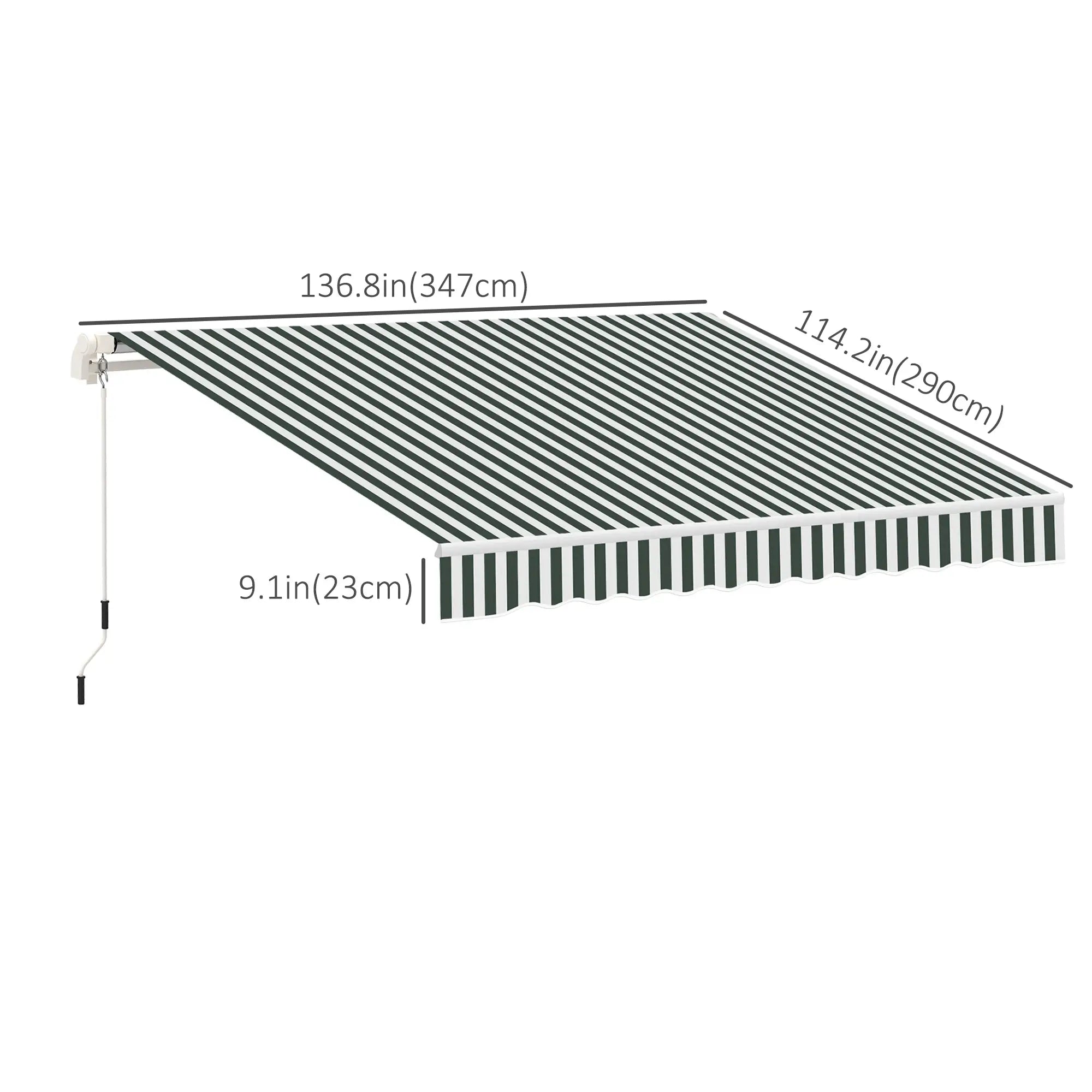 11' x 10' Retractable Awning Fabric, UV Protection, White, Green Awning Fabric Replacement at Gallery Canada