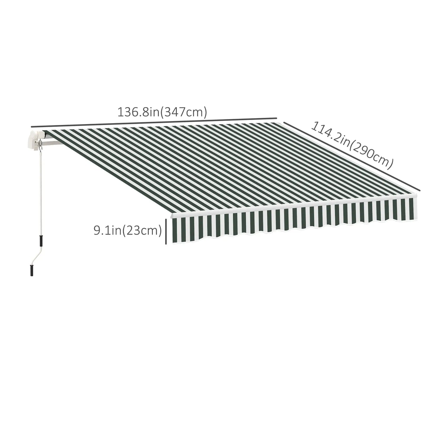 11' x 10' Retractable Awning Fabric, UV Protection, White, Green Awning Fabric Replacement at Gallery Canada