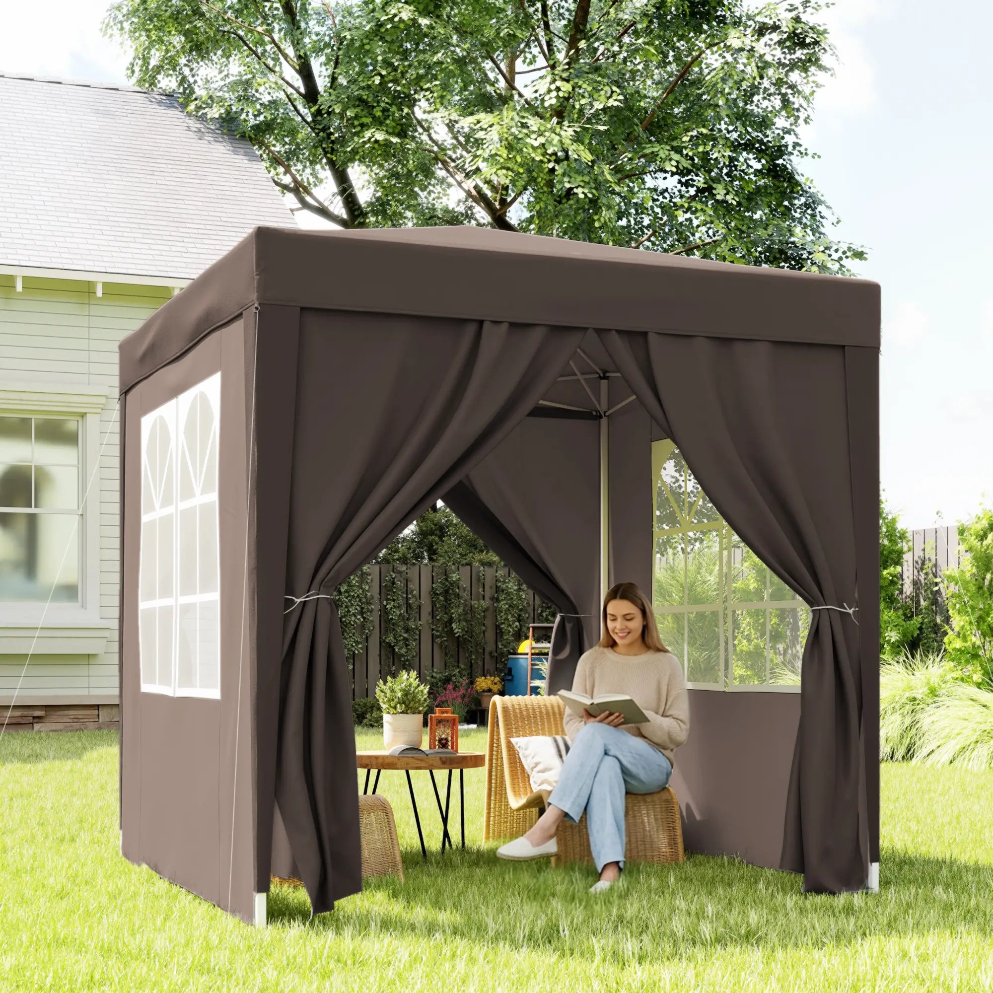 6.6'x6.6' Pop Up Canopy Tent, Instant Sun Shelter Gazebo, Coffee Pop Up Canopies at Gallery Canada