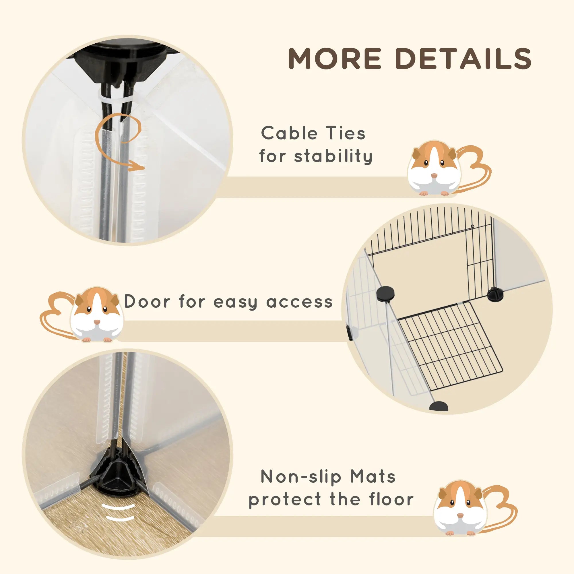 20 Panels DIY Small Animal Cage, With Door, Top Cover, White Houses & Habitats at Gallery Canada