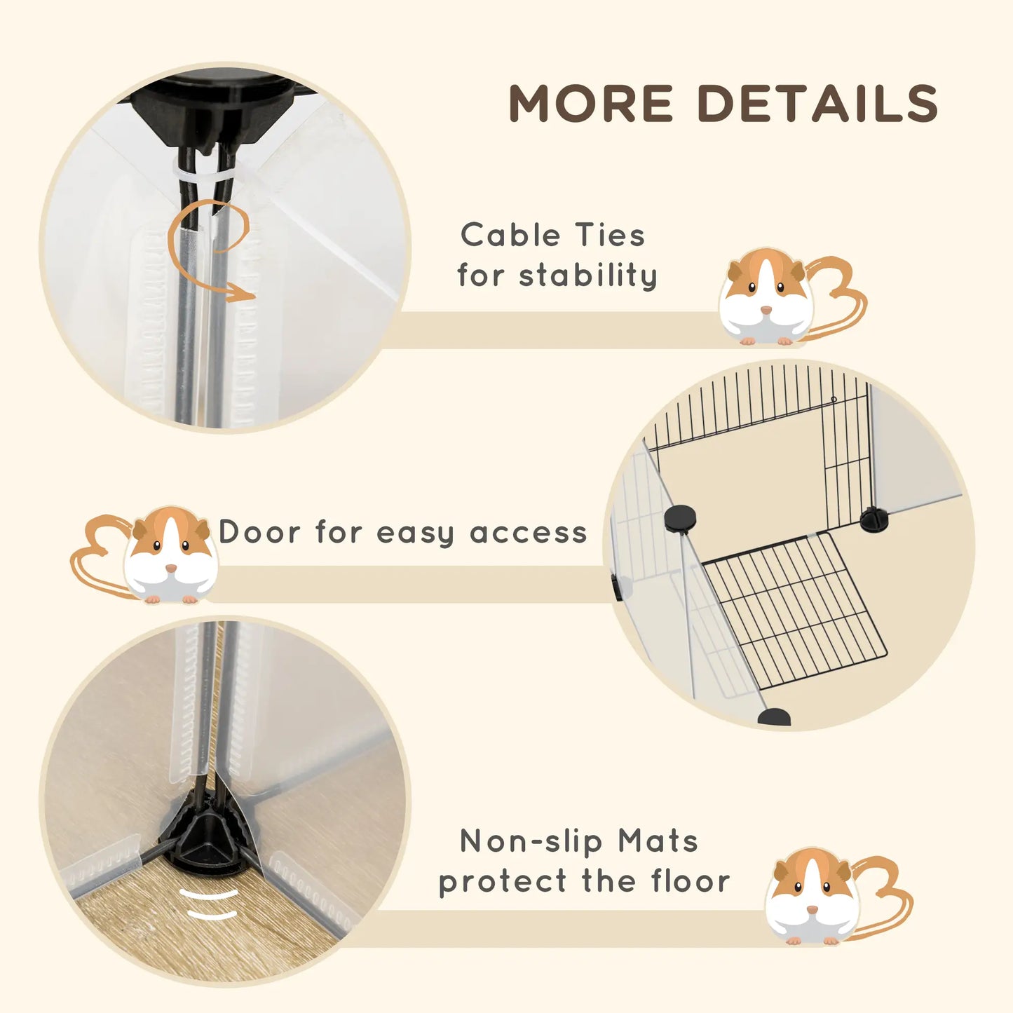 20 Panels DIY Small Animal Cage, With Door, Top Cover, White Houses & Habitats at Gallery Canada