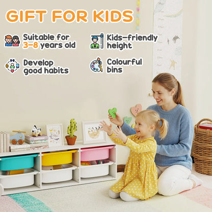 Kids Toy Storage Organizer with 6 Removable Plastic Bins Bookshelves & Bookcases at Gallery Canada