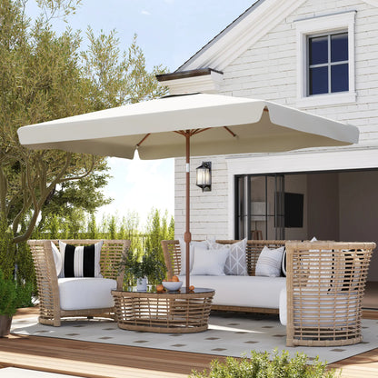 Patio Umbrella 118.1" x 78.7", UV50+ Protection, White Sun Umbrellas at Gallery Canada
