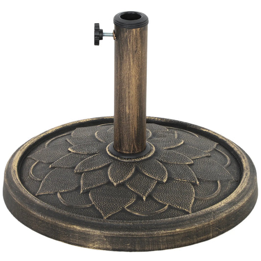 Round Patio Umbrella Base, 26 lbs Resin Stand, Heavy Duty Holder, Bronze Umbrella Bases Bronze at Gallery Canada
