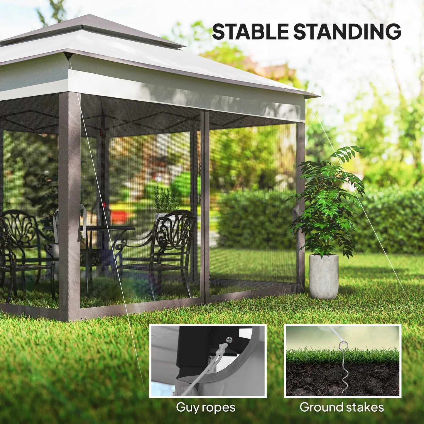 11' x 11' Pop Up Canopy, 2-Tier Soft Top Shelter Tent With Netting, Mixed Grey Pop Up Canopies at Gallery Canada