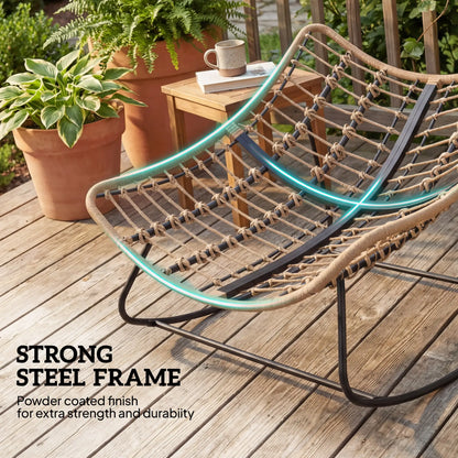 Papasan Rocking Chair, Oversized With Cushion, Grey Outdoor Rocking Chairs at Gallery Canada