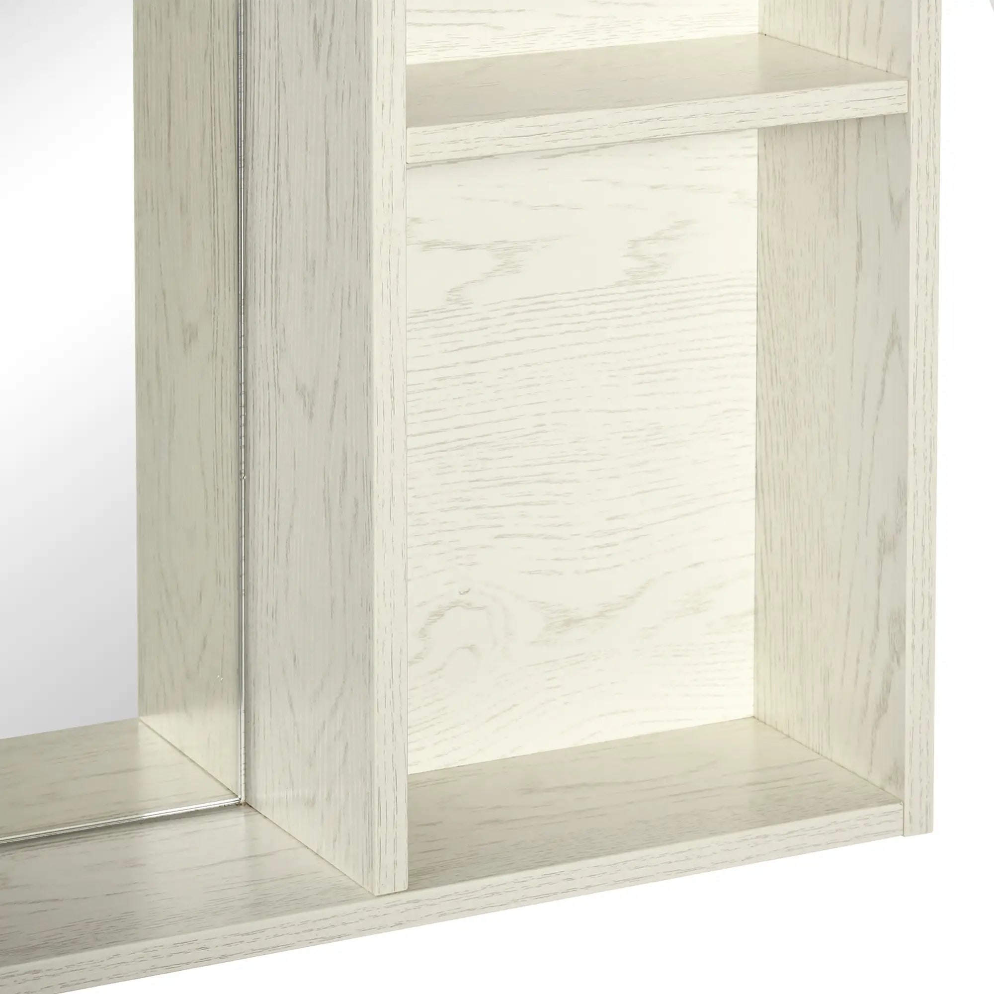 31.5 Inch x 25.5 Inch Medicine Cabinet, Mirror, 2-Tier Shelf, White Mirror Medicine Cabinets at Gallery Canada