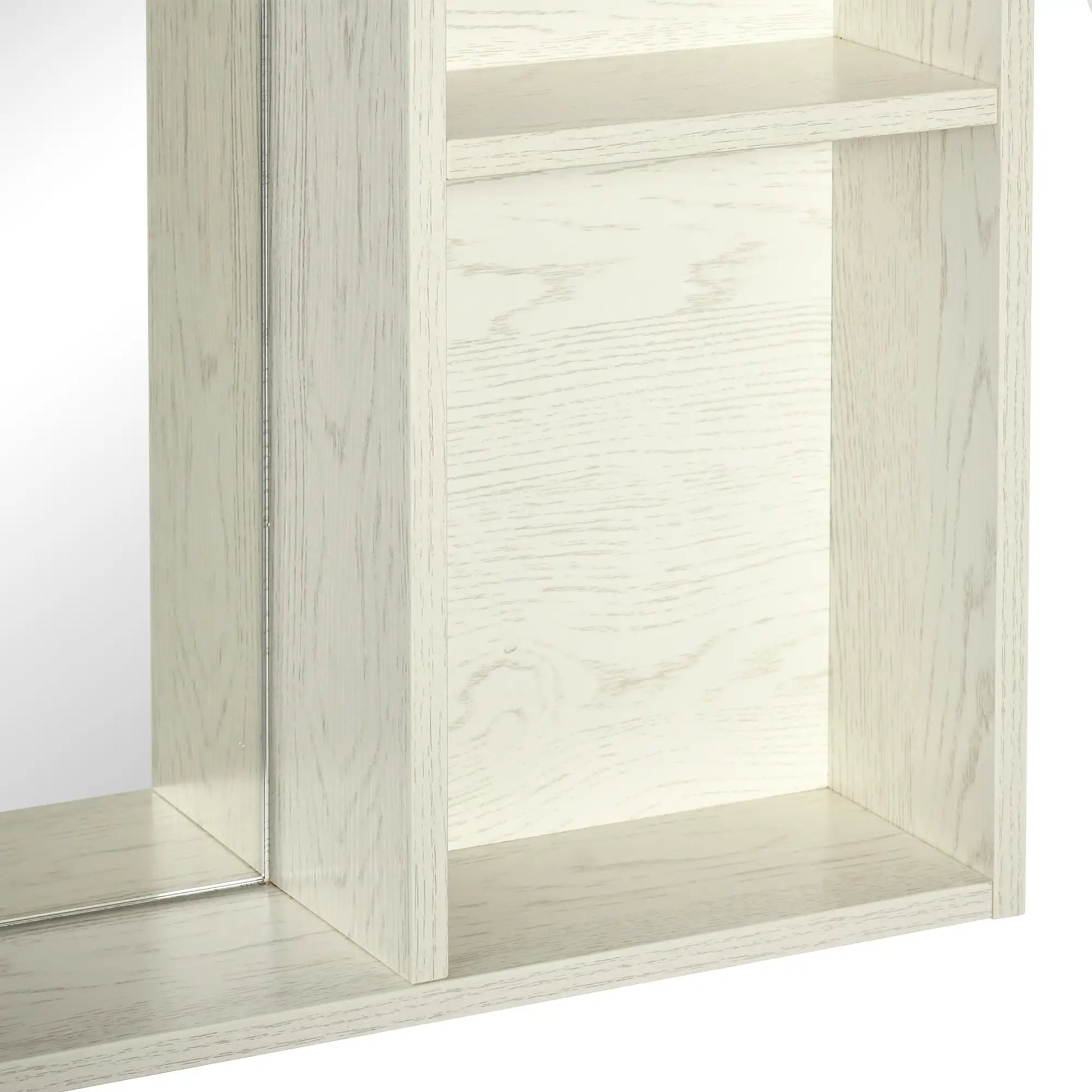 31.5 Inch x 25.5 Inch Medicine Cabinet, Mirror, 2-Tier Shelf, White Mirror Medicine Cabinets at Gallery Canada