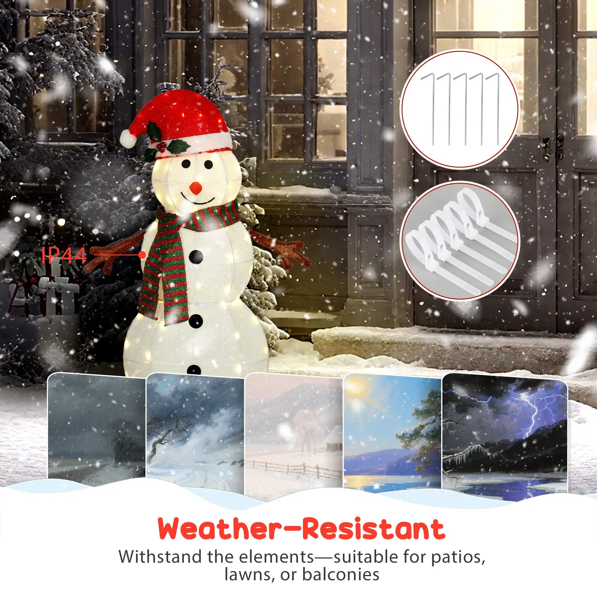 LED Christmas Snowman Decoration, Outdoor, IP44 Waterproof Christmas Decorations at Gallery Canada