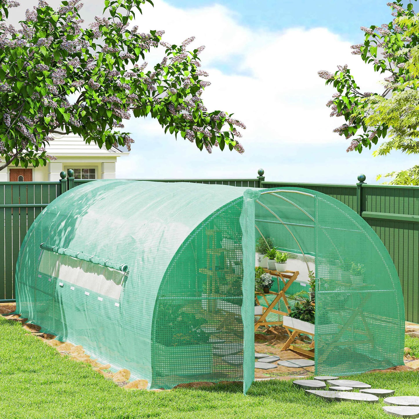 20x10x6.6ft Heavy Duty Walk-in Greenhouse, PE Cover, Green Portable Greenhouses at Gallery Canada
