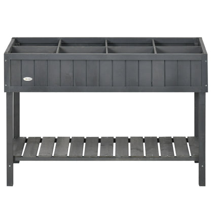 43.25" x 18" x 30" Raised Garden Bed, Wooden Plant Stand, Dark Grey Elevated Garden Beds Dark Grey at Gallery Canada