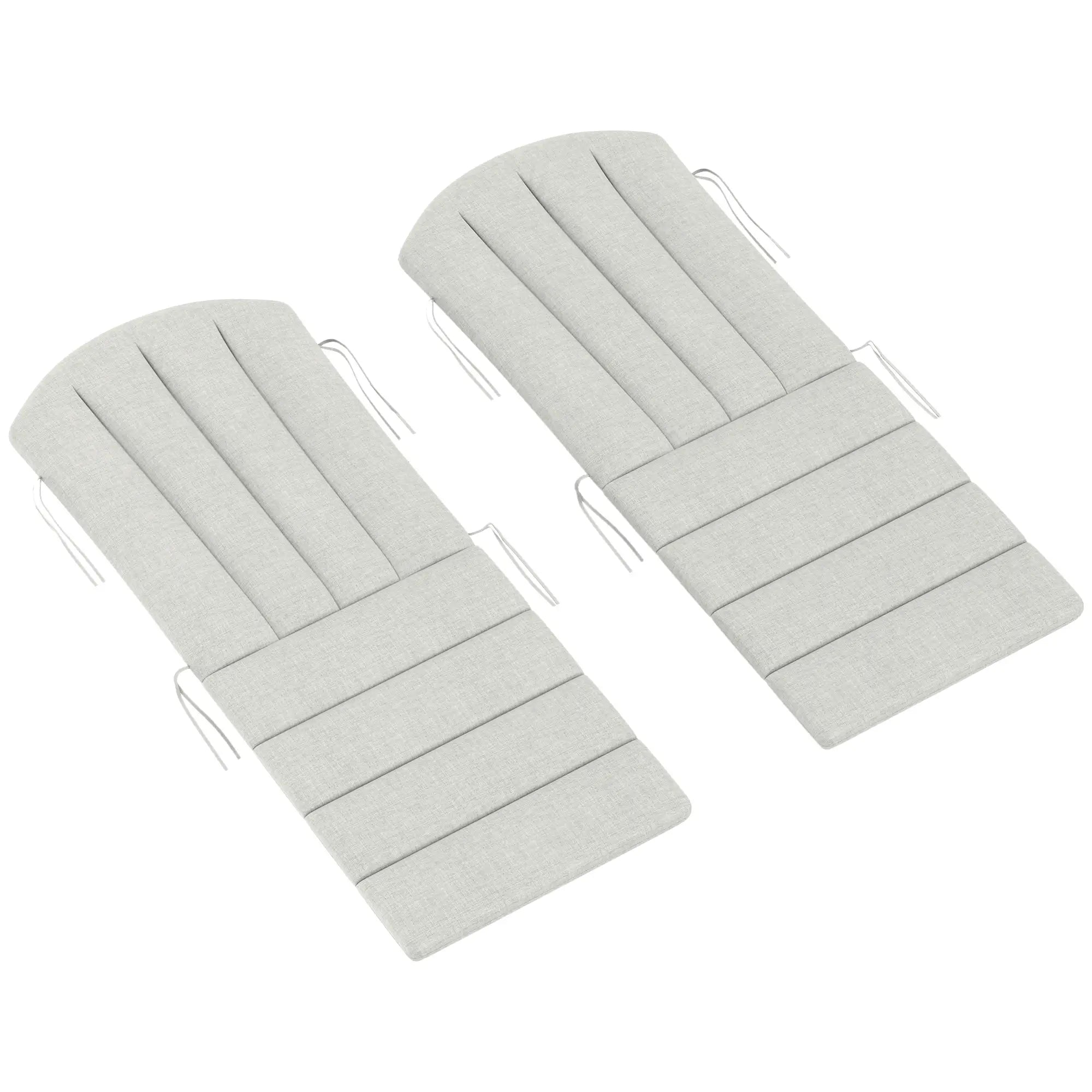 Set of 2 Patio Chair Cushions, High Back, High-Density Foam, Light Grey Patio Chair Cushions Light Grey at Gallery Canada