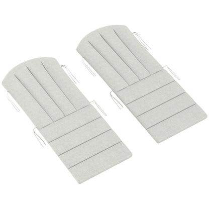 Set of 2 Patio Chair Cushions, High Back, High-Density Foam, Light Grey Patio Chair Cushions Light Grey at Gallery Canada