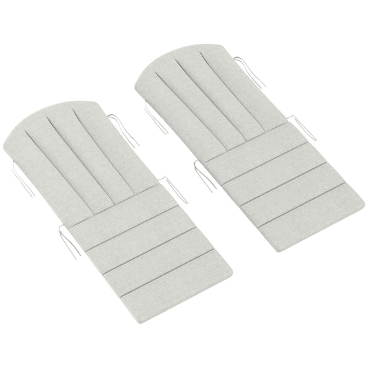 Set of 2 Patio Chair Cushions, High Back, High-Density Foam, Light Grey Patio Chair Cushions Light Grey at Gallery Canada