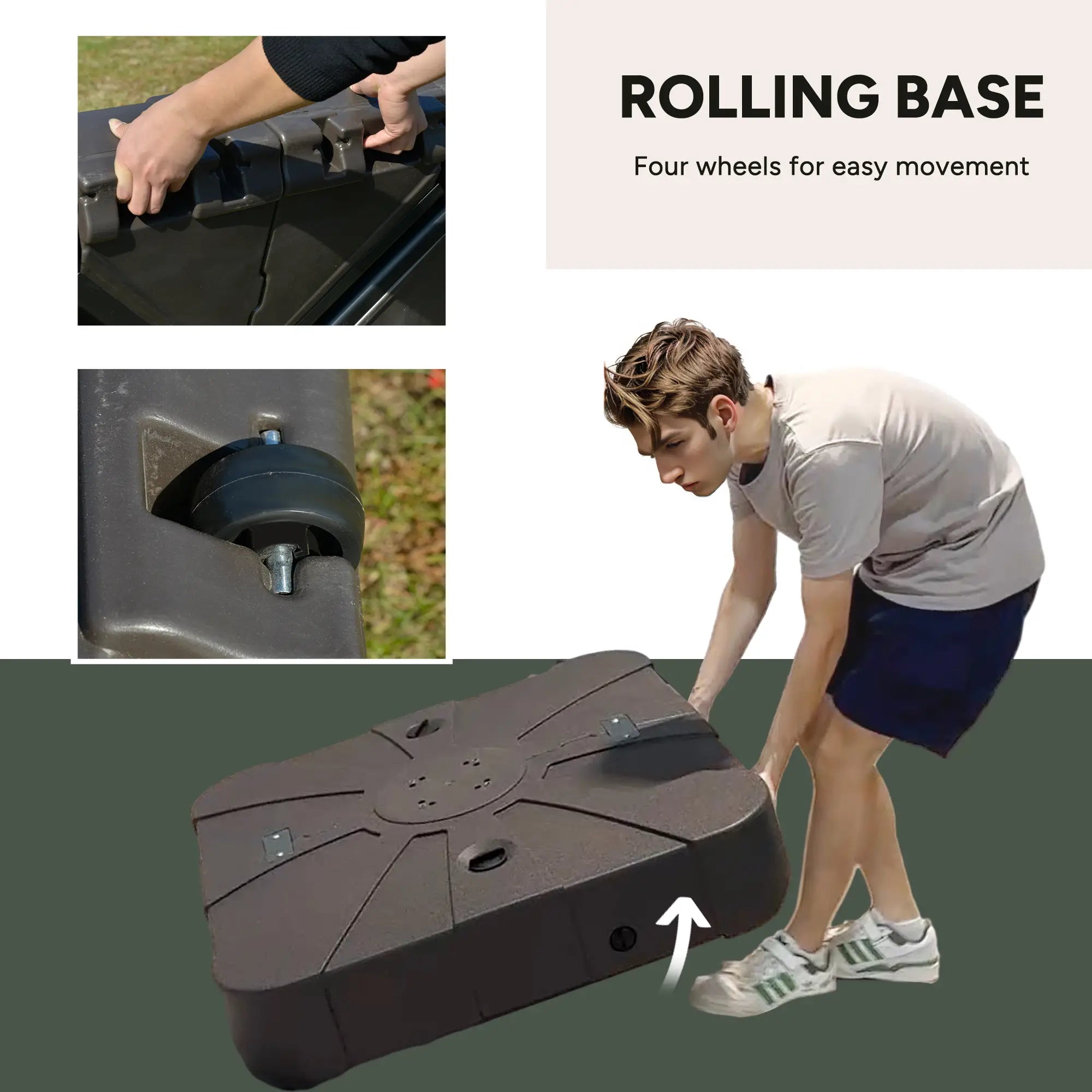 Square Cantilever Umbrella Base, Water or Sand Filled, Wheels, Heavy-Duty Stand Umbrella Bases at Gallery Canada