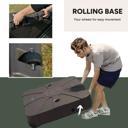 Square Cantilever Umbrella Base, Water or Sand Filled, Wheels, Heavy-Duty Stand Umbrella Bases at Gallery Canada