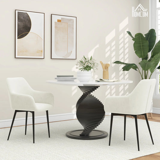 Velvet Fabric Dining Chairs Set of 2, Steel Legs, Cream White Dining Chairs Cream at Gallery Canada