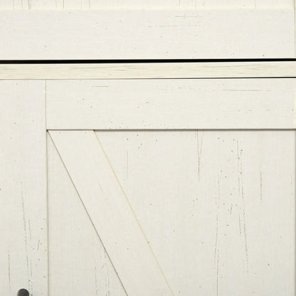 Rustic Barn Door Cabinet, Farmhouse Buffet Sideboard, White Bar Cabinets at Gallery Canada