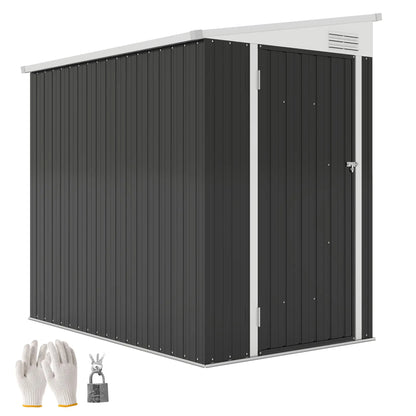 4' x 6' Outdoor Metal Storage Shed, Lockable Door, Dark Grey Sheds at Gallery Canada