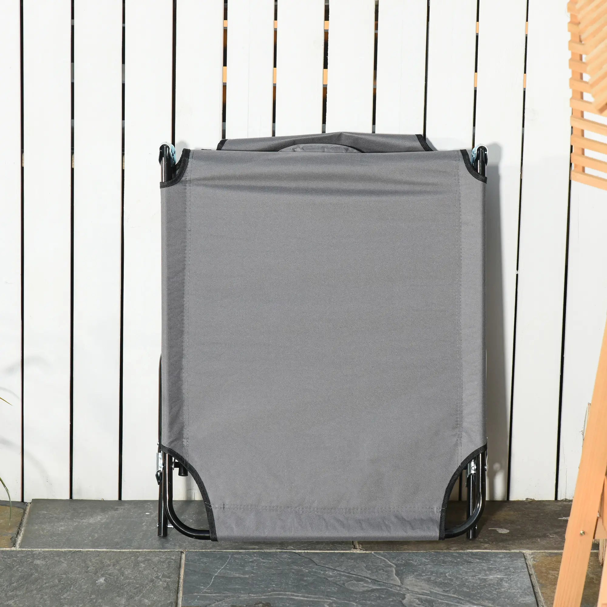 Adjustable Outdoor Lounge Chair, Folding Chaise with Face Hole, Grey Lounger Chairs at Gallery Canada