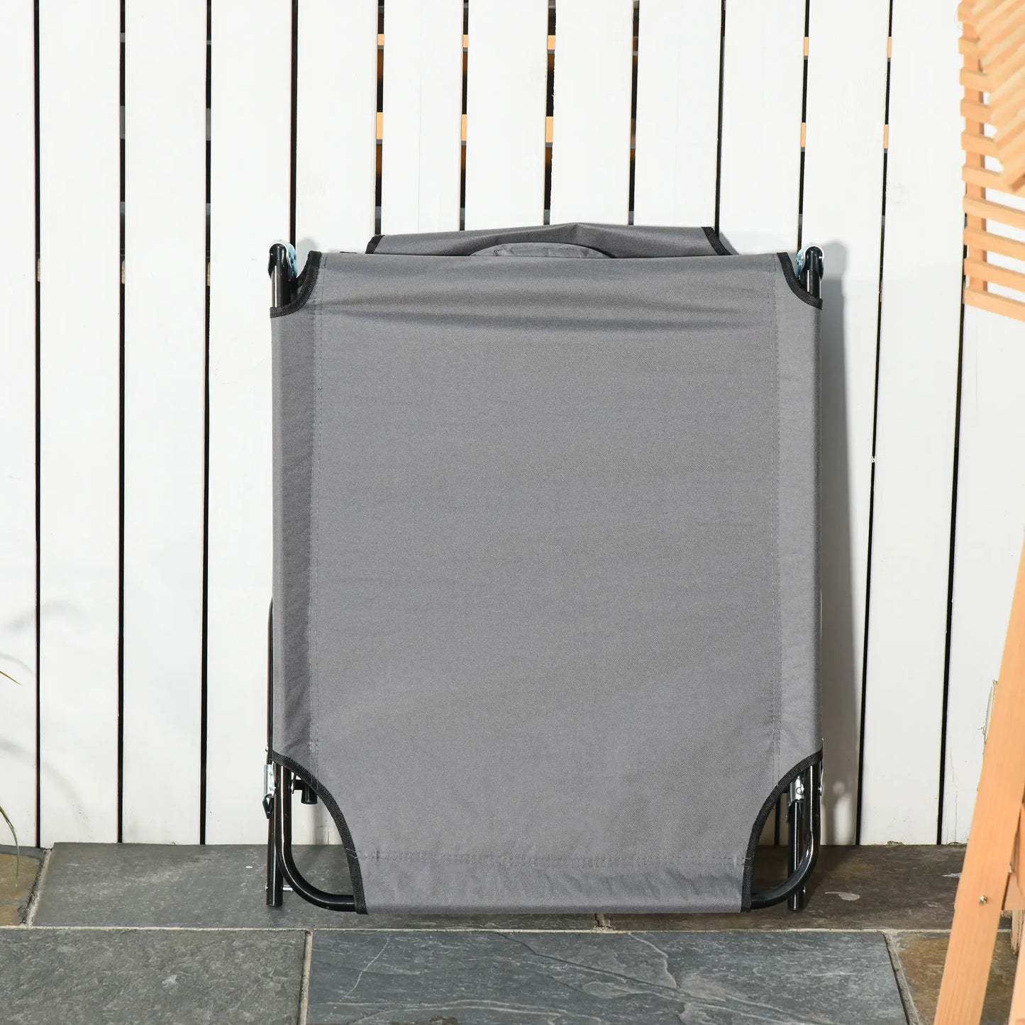 Adjustable Outdoor Lounge Chair, Folding Chaise with Face Hole, Grey Lounger Chairs at Gallery Canada