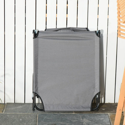 Adjustable Outdoor Lounge Chair, Folding Chaise with Face Hole, Grey Lounger Chairs at Gallery Canada