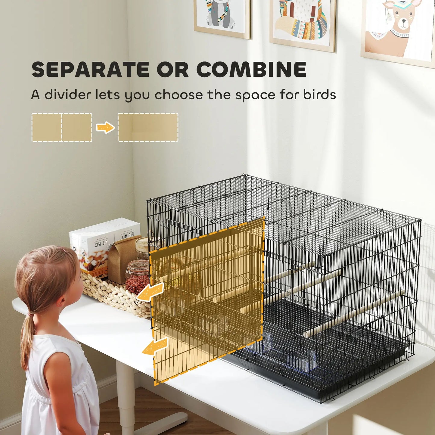 18" H Bird Cage, Large Parakeet Cage, Black Bird Cages at Gallery Canada