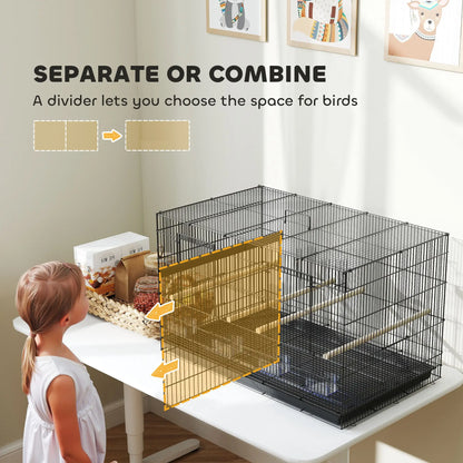 18" H Bird Cage, Large Parakeet Cage, Black Bird Cages at Gallery Canada