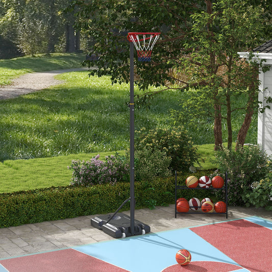 Portable Basketball Hoop, Basketball System, 8-10ft Height Adjustable, with Wheels and Fillable Base - Gallery Canada