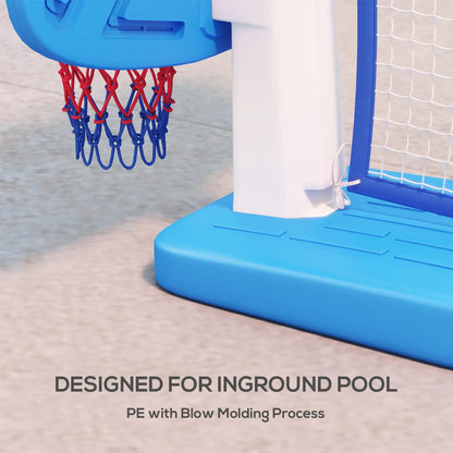 2-in-1 Pool Basketball Hoop and Volleyball Set, Portable with Fillable Base Basketball at Gallery Canada