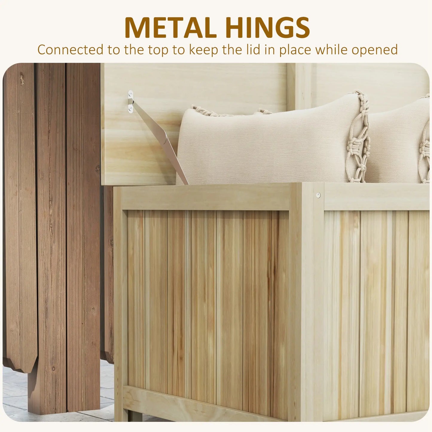 45 Gallon Wooden Storage Box, Patio Deck Box Bench, Natural Patio Storage Boxes at Gallery Canada
