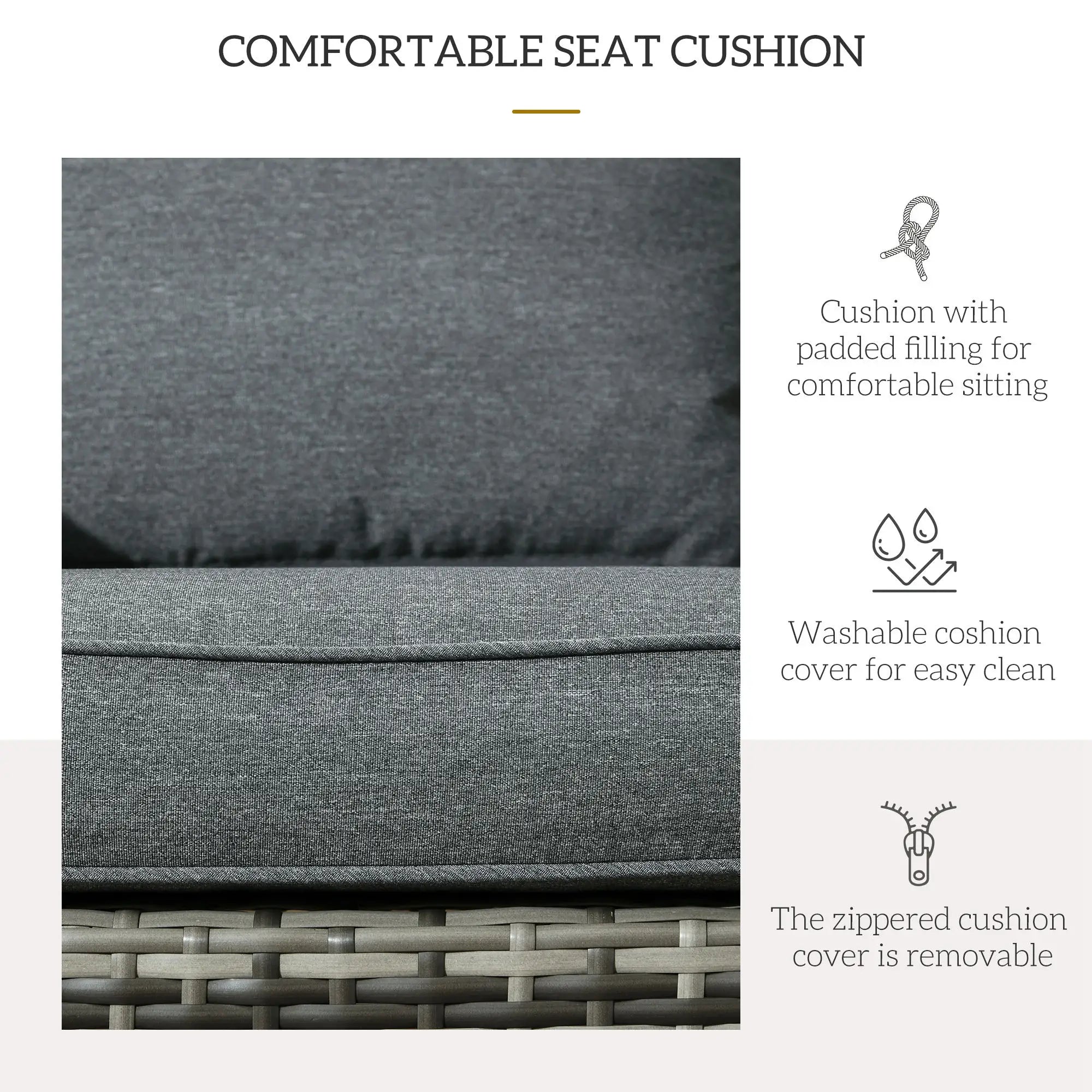 Wicker Adirondack Chair, Outdoor PE Rattan, w/ Cushions, Grey Patio Chairs at Gallery Canada