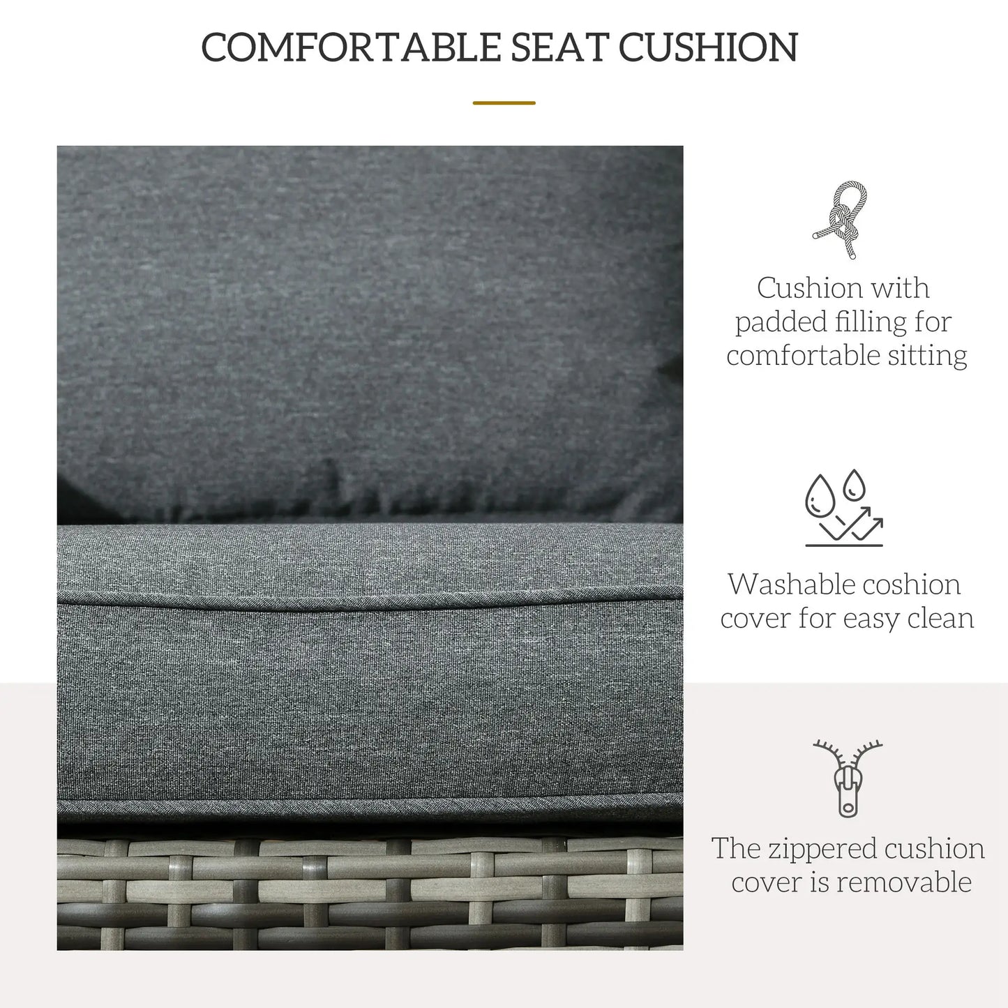 Wicker Adirondack Chair, Outdoor PE Rattan, w/ Cushions, Grey Patio Chairs at Gallery Canada