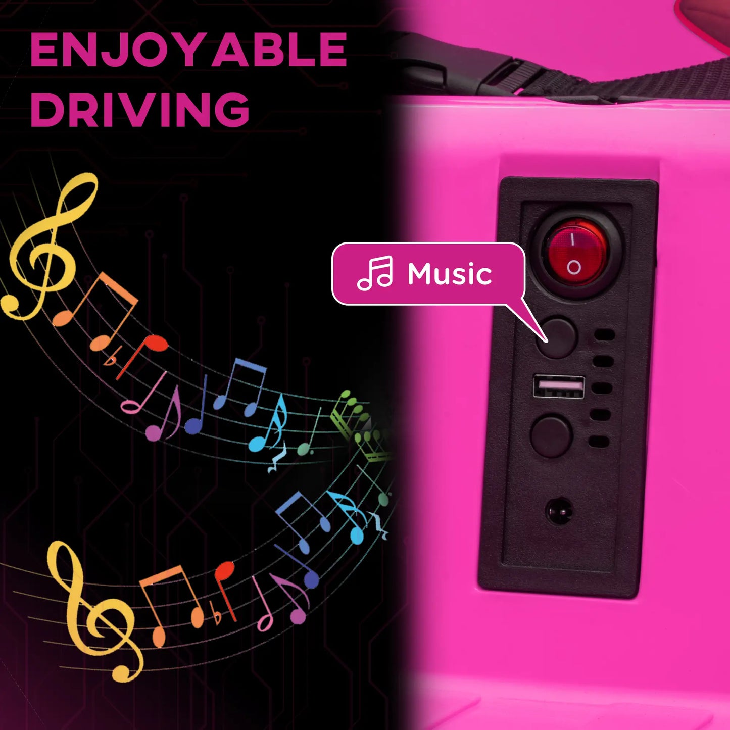 Electric Ride On Car, 12V, 360 Degree Spin, Dual Joysticks, Pink Electric Ride On Toys at Gallery Canada