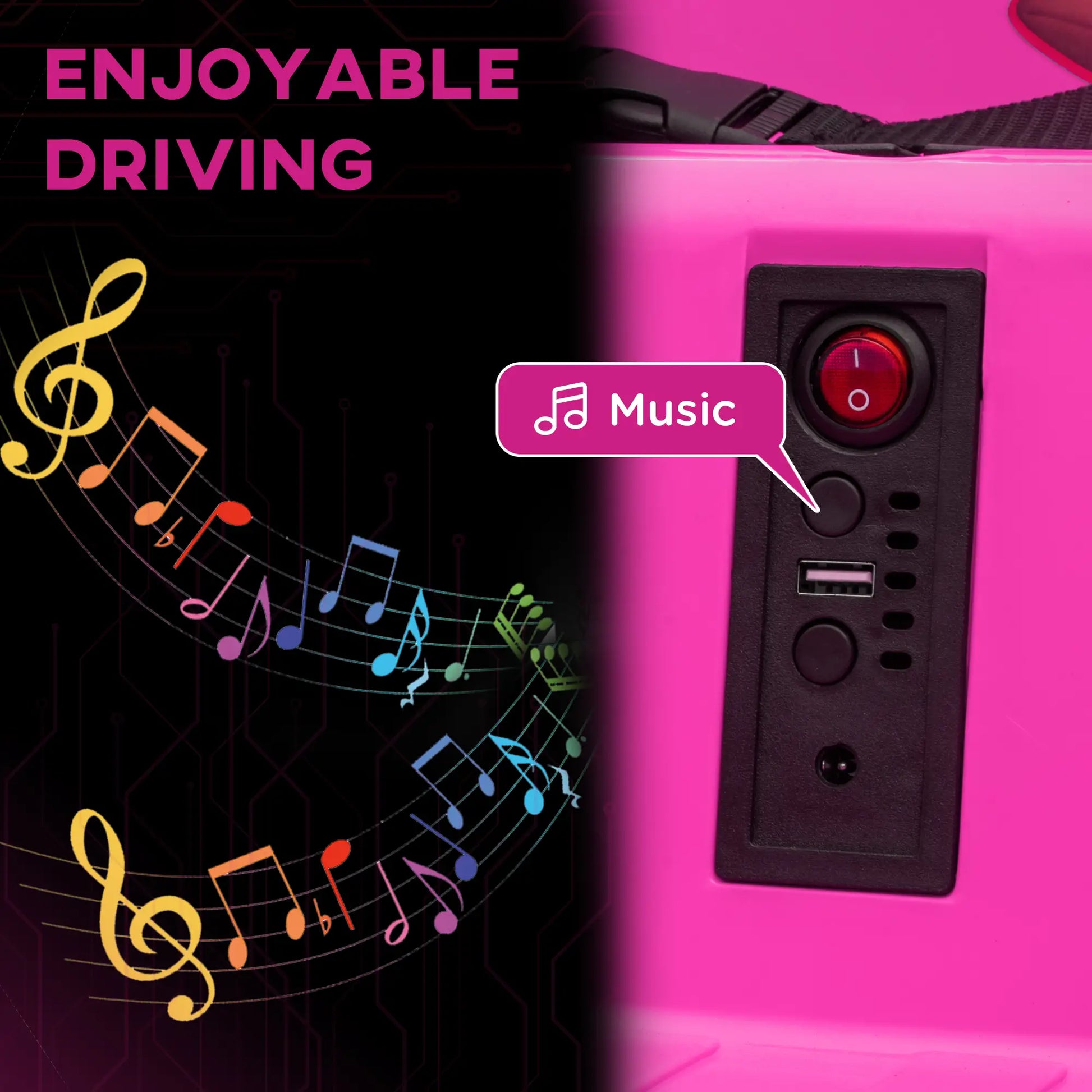 Electric Ride On Car, 12V, 360 Degree Spin, Dual Joysticks, Pink Electric Ride On Toys at Gallery Canada