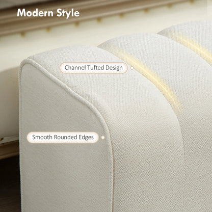 43" Upholstered Bed Bench, 485 lbs Capacity, Cream White Storage Ottomans & Benches at Gallery Canada