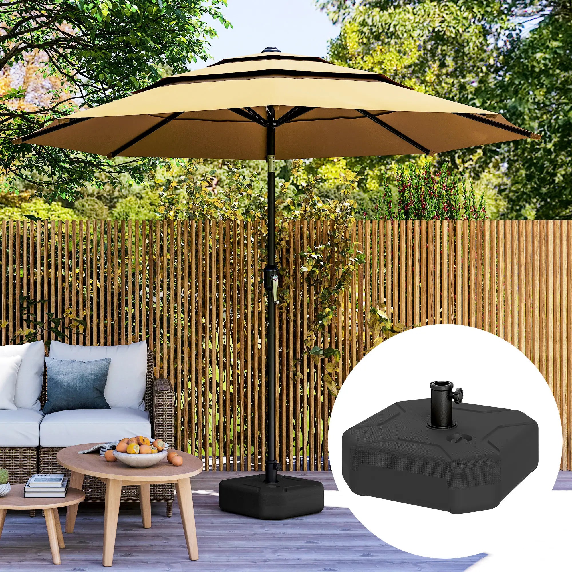Square Patio Umbrella Base, 17.7