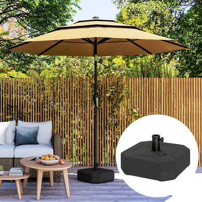 Square Patio Umbrella Base, 17.7" L x 17.7" W x 9.8" H, Black Umbrella Bases at Gallery Canada