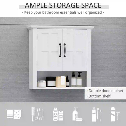 Wall Mount Bathroom Cabinet, 2 Doors, Adjustable Shelf, White Wall Mounted Cabinets at Gallery Canada