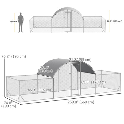 21.7' x 6.2' Metal Chicken Run, Waterproof Anti-UV Cover Chicken Coops at Gallery Canada