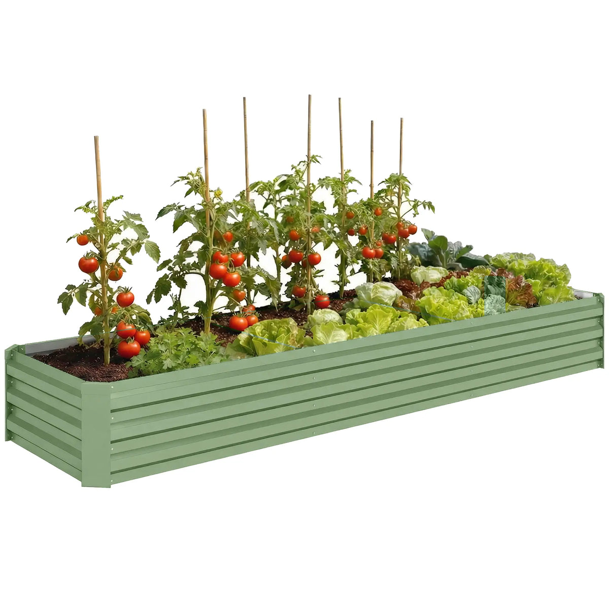 8'x2'x1' Galvanized Raised Bed, Elevated Planter Box, Light Green Galvanized Planter Boxes at Gallery Canada