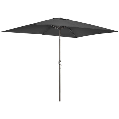 6.5x10ft Rectangle Patio Umbrella, Black Sun Umbrellas Black, Dark brown at Gallery Canada