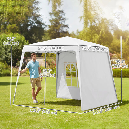 Pop Up Canopy Tent With Sidewalls, UV50+, Carry Bag, Slant Legs, 8 x 8ft Pop Up Canopies at Gallery Canada
