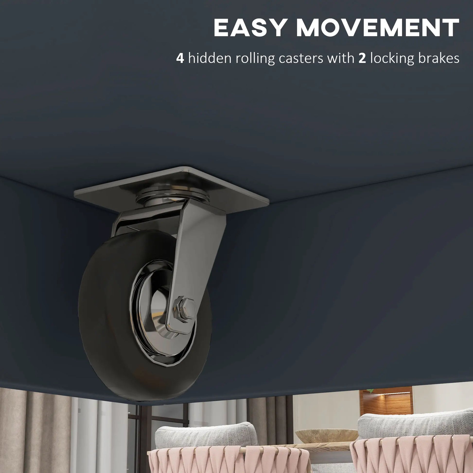 Kitchen Island with Drop Leaf, 2 Drawers, Adjustable Shelves, Dark Grey Kitchen Islands & Kitchen Carts at Gallery Canada