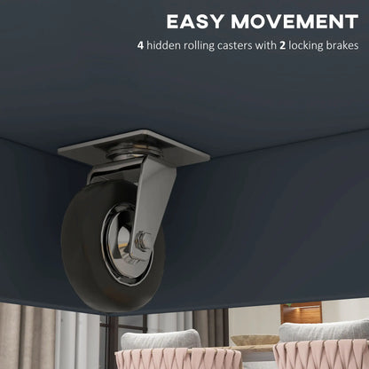 Kitchen Island with Drop Leaf, 2 Drawers, Adjustable Shelves, Dark Grey Kitchen Islands & Kitchen Carts at Gallery Canada