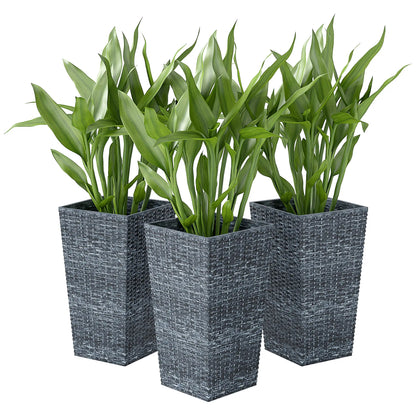 Set of 3 Tall Plant Stand, Outdoor Indoor Flower Pot, Mixed Grey, Grey Garden Accessories Mixed Grey at Gallery Canada