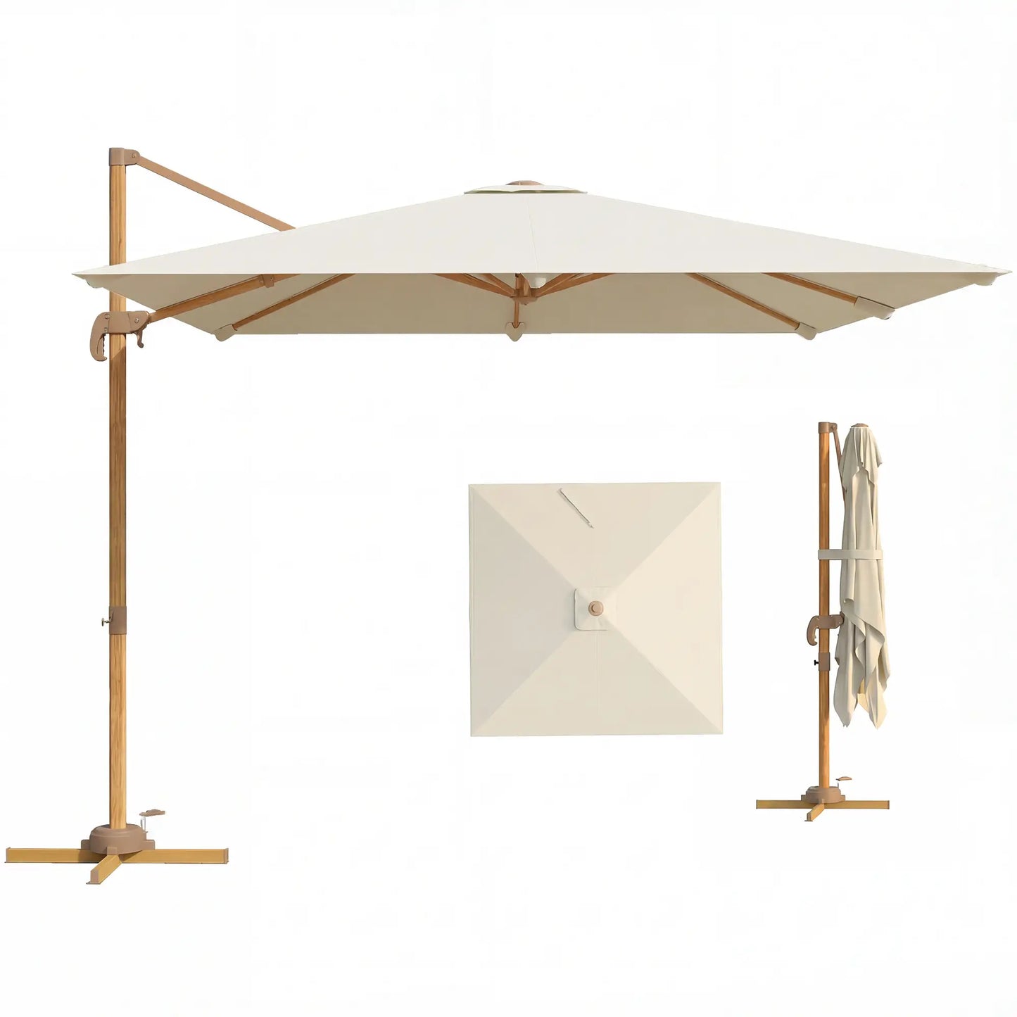 10 FT Patio Cantilever Umbrella, 360° Rotation, Crank And Tilt Offset Cantilever Umbrellas at Gallery Canada