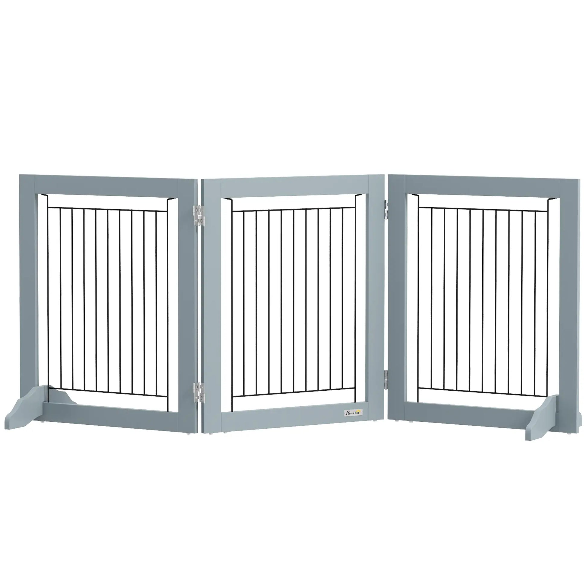 Freestanding Pet Gate, 24" High, 3 Panels, Grey Houses, Kennels & Pens at Gallery Canada