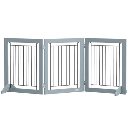 Freestanding Pet Gate, 24" High, 3 Panels, Grey Houses, Kennels & Pens at Gallery Canada