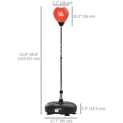 Ensemble de sac de frappe autoportant avec support, ballon de vitesse et gants, hauteur 52,4"-59,4"